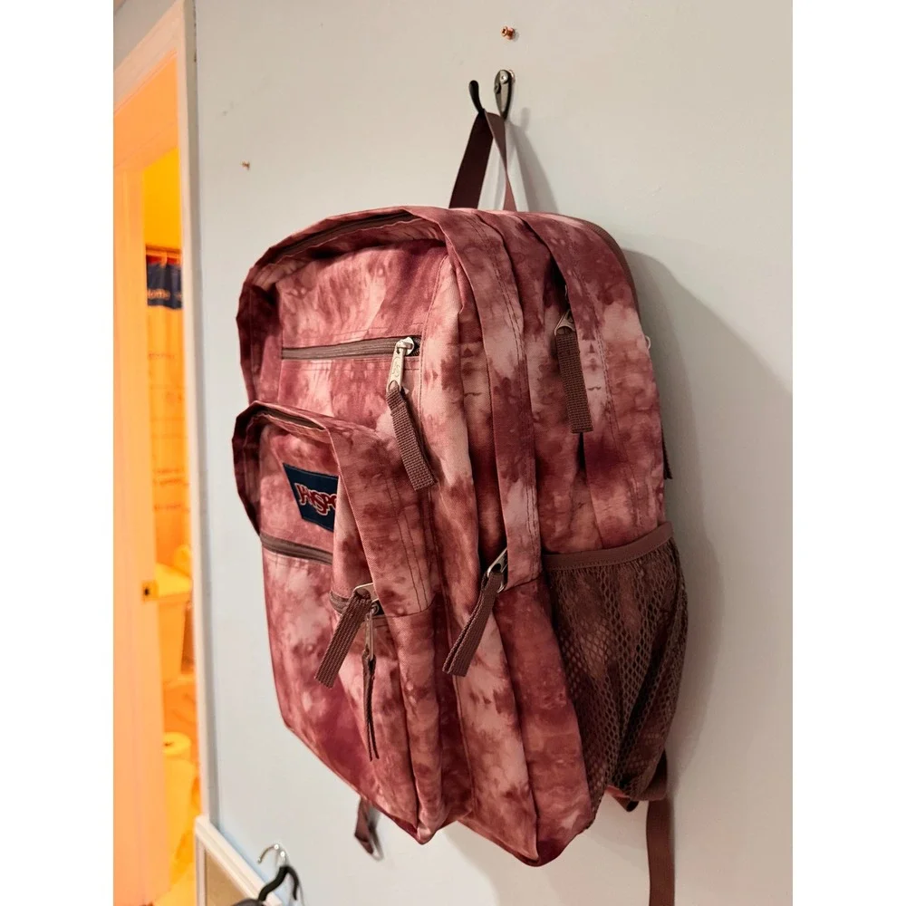 JanSport Big Student Backpack Mauve Tie Dye Laptop Sleeve JS0A47JK